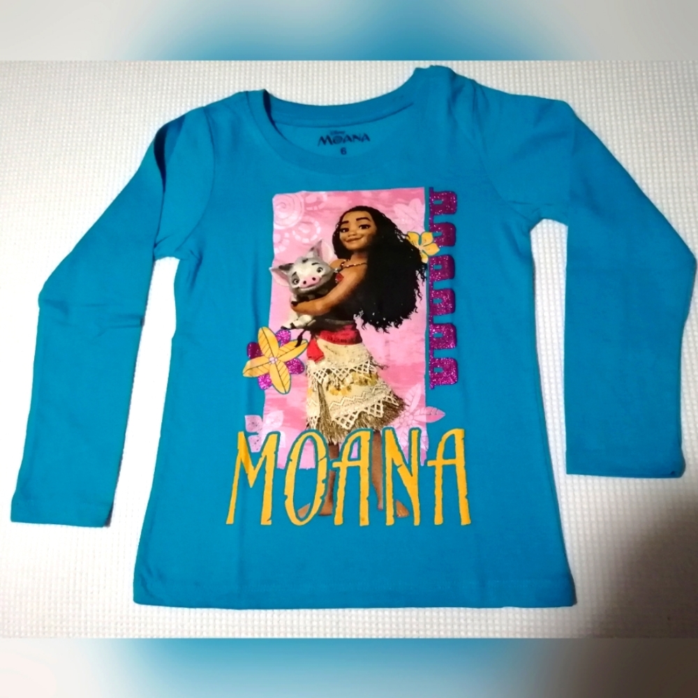 Disney Moana Pua Girl's T-shirt Tee EUC Sizes 6